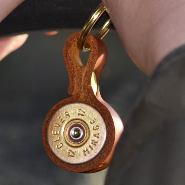 Shotgun Cartridge Key Ring - Light Brown