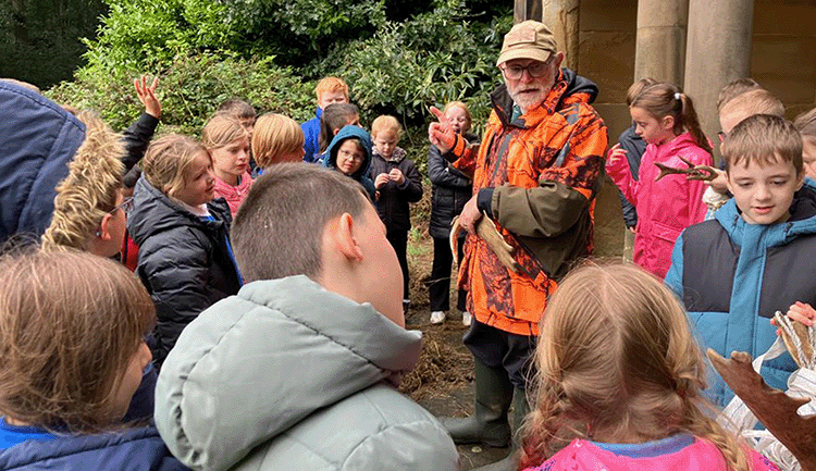 Morris Charlton teaching children about deer with the support of Countryside Learning